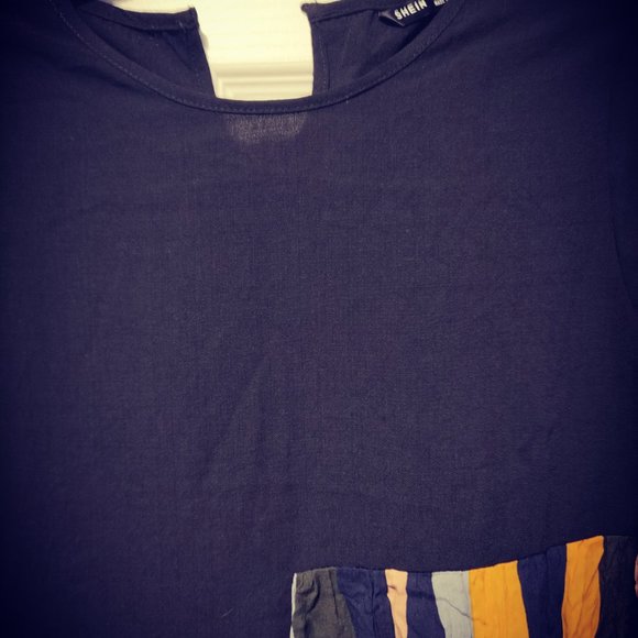 Shein black top with multi color bottom dress, size small - Picture 3 of 7